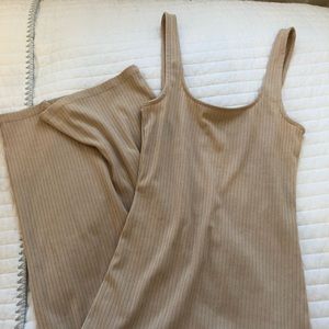 Tan or beige midi dress